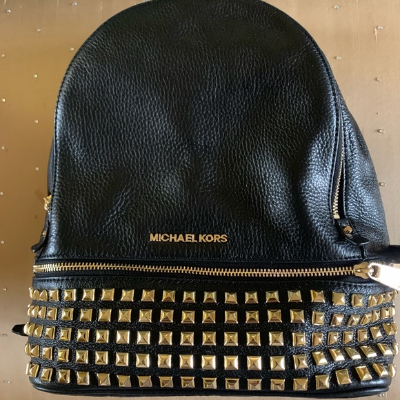 Michael Kors Handbags - Michael Kors Black Studded Rhea Backpack